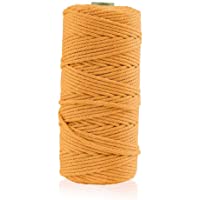 3mm x 100m Cuerda Algodó Cordel Natural para Macramé Colgador de Plantas- Envolver Regalo Navidad- Colgar Fotos…